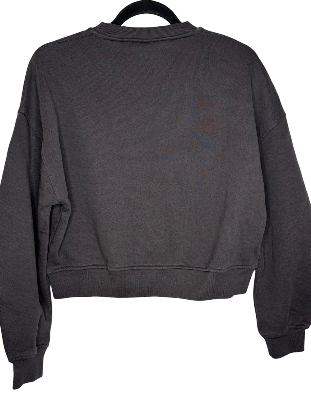 Ganni Black Cropped Sweatshirt with Yellow Logo - Picture 8 of 12